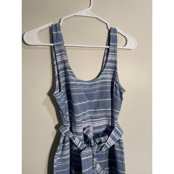 Marine Layer Brea Striped Tie Front Knee Length Cotton Dress - Picture 3 of 10